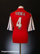2000-02 Arsenal Home Shirt Viera #4 XL Football Shirt