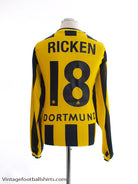 2000-02 Borussia Dortmund Home Shirt Ricken #18 L/S L Football Shirt