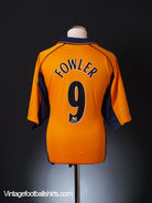 2000-02 Liverpool Away Shirt Fowler #9 XL Football Shirt