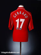 2000-02 Liverpool Home Shirt Gerrard #17 M Football Shirt