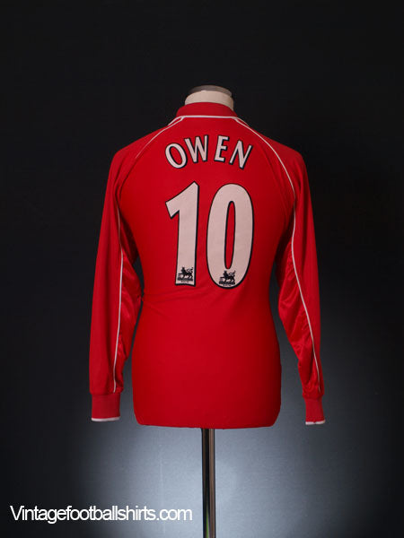 2000-02 Liverpool Home Shirt Owen #10 *Mint* L/S S Football Shirt
