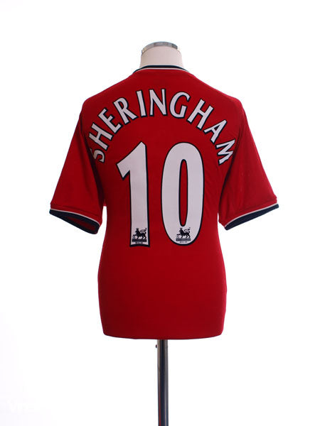2000-02 Manchester United Home Shirt Sheringham #10 M Football Shirt