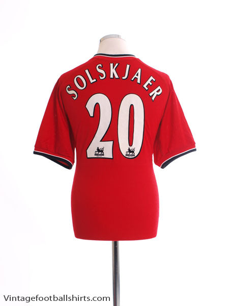 2000-02 Manchester United Home Shirt Solskjaer #20 M Football Shirt