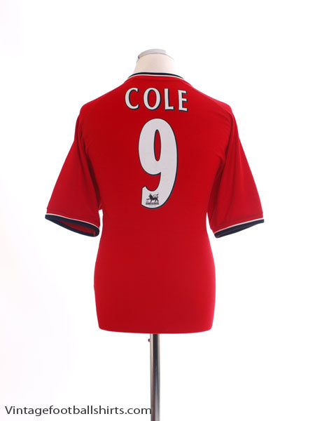 2000-02 Manchester United Home Shirt Cole #9 M Football Shirt