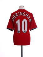 2000-02 Manchester United Home Shirt Sheringham #10 L Football Shirt