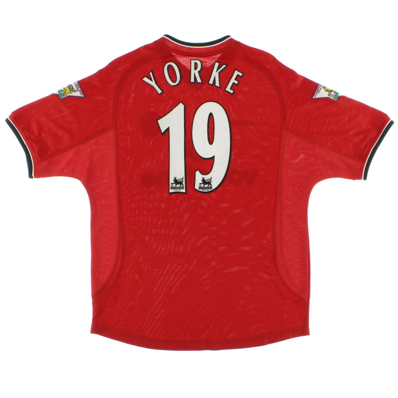 2000-02 Manchester United Home Shirt Yorke #19 M Football Shirt