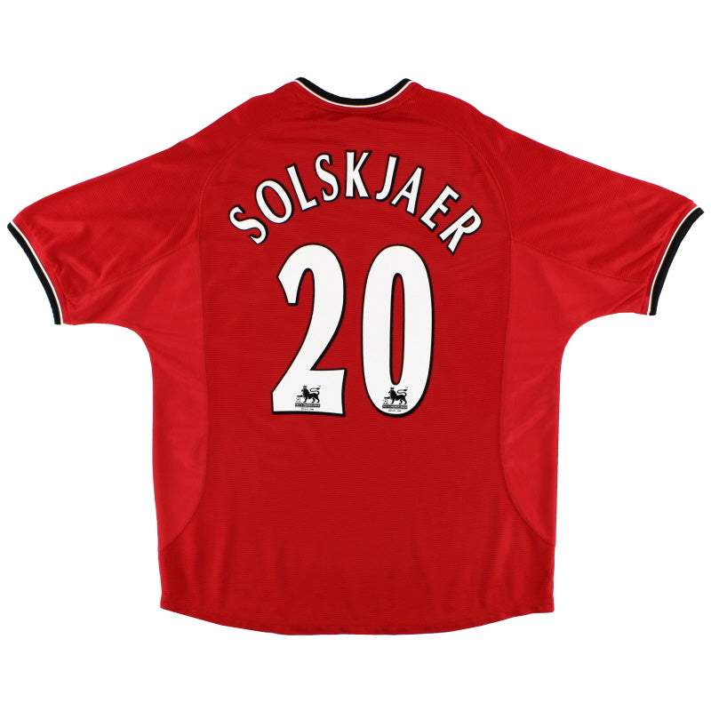 2000-02 Manchester United Umbro Home Shirt Solskjaer #20 XL Football Shirt