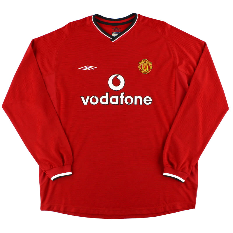 2000-02 Manchester United Umbro Home Shirt L/S XL Football Shirt