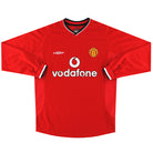 2000-02 Manchester United Umbro Home Shirt L/S *Mint* XL Football Shirt