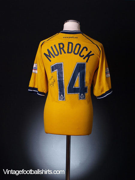 2000-02 Preston Match Issue Signed Away Shirt Murdock #14 XL Football Shirt