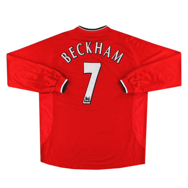 【正規00-01Manchester united L/S Beckham#7】 2000-02 Manchester United Umbro Home Shirt L/S Beckham #7 XXL