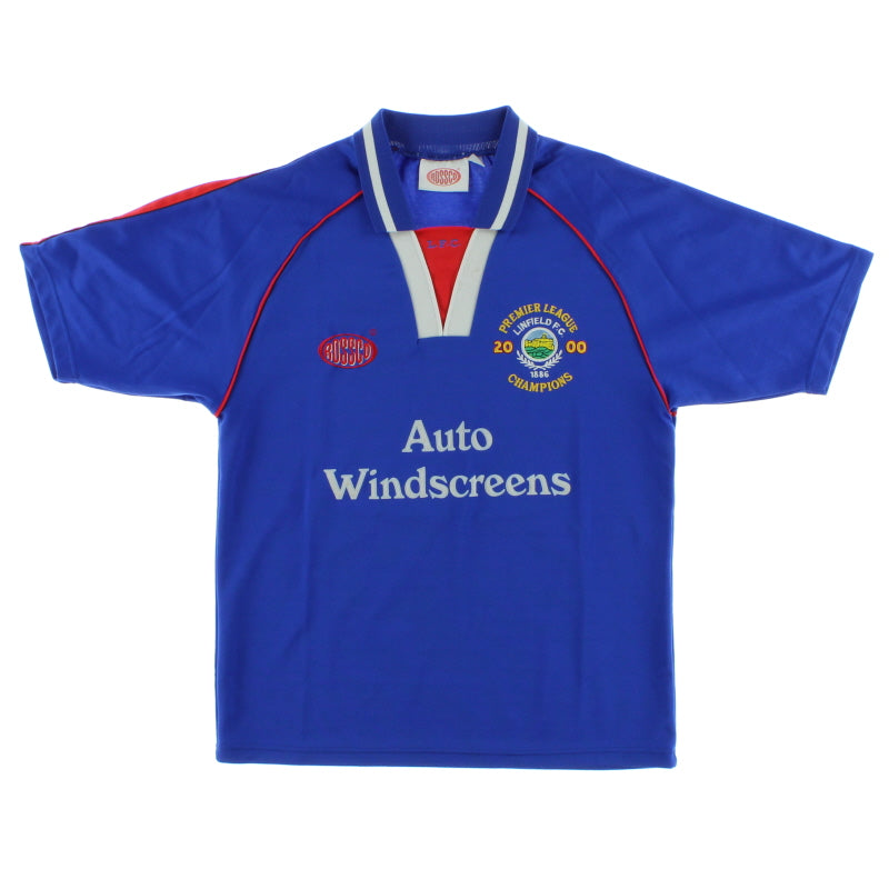 2000 Linfield 'Premier League Champions' Home Shirt S Football Shirt