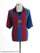 2001-02 Barcelona Home Shirt L Football Shirt