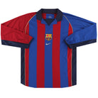 2001-02 Barcelona Nike Player Issue Home Shirt #18 L/S XL Football Shirt