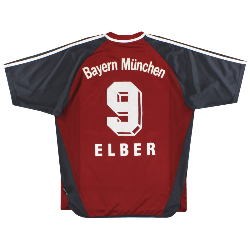 2001-02 Bayern Munich adidas Home Shirt Elber #9 M Football Shirt