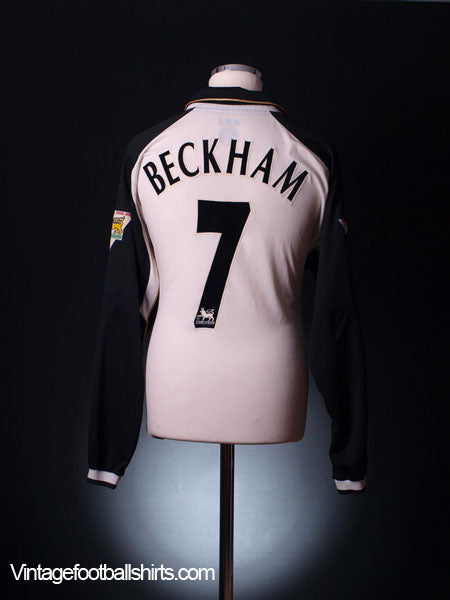 Maillot Extérieur Manchester United 2001/02, David Beckham 7, Manches Longues - Taille L, Match Issue (porté En Match) - Umbro