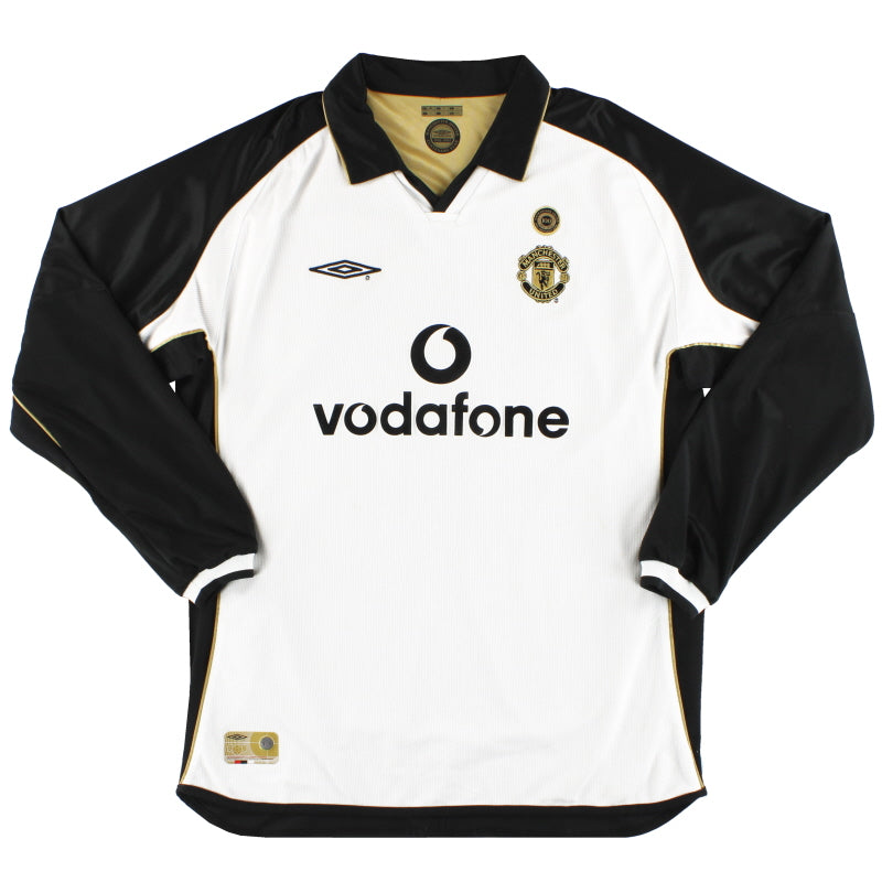 2001-02 Manchester United Umbro Centenary Reversible Away Shirt L/S L Football Shirt