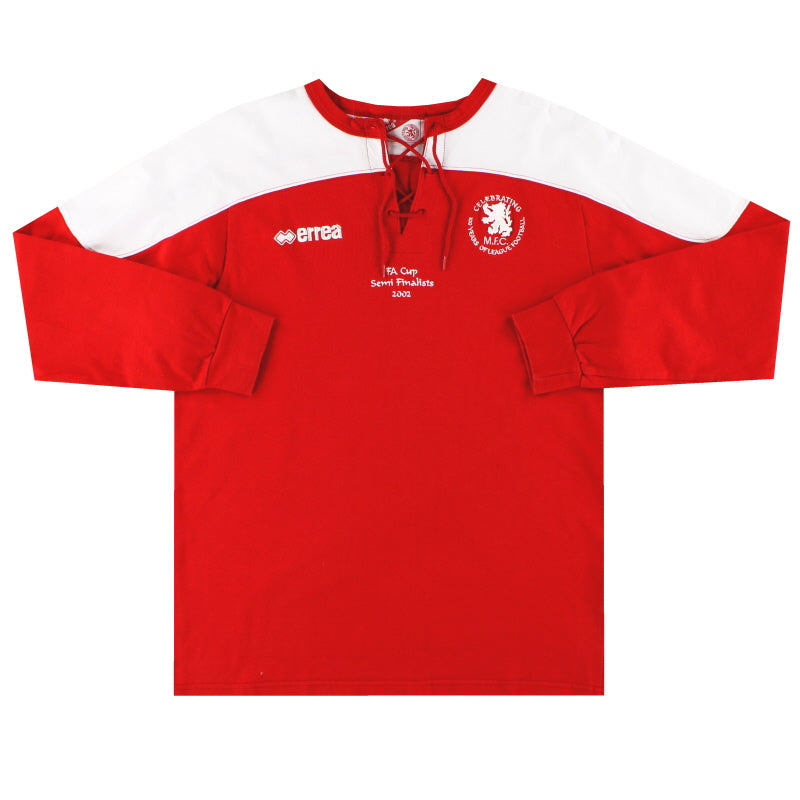 2001-02 Middlesbrough Errea 'Centenary' Shirt M Football Shirt