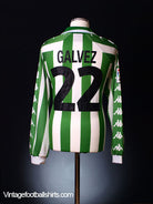 2001-02 Real Betis Match Issue Home Shirt Galvez #22 XL Football Shirt