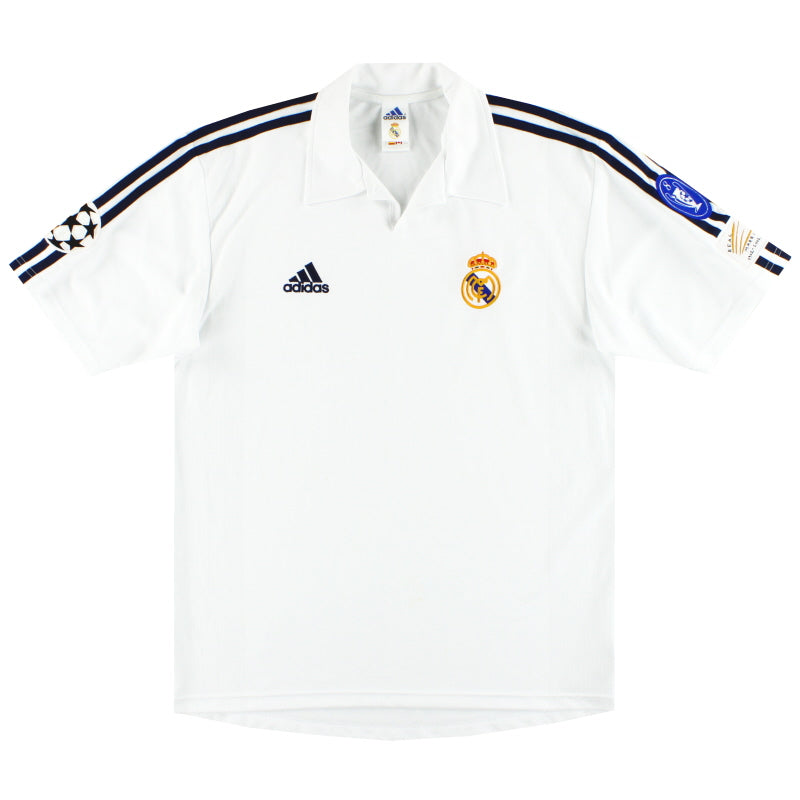 2001-02 Real Madrid adidas Champions League Centenary Home Shirt M Football Shirt