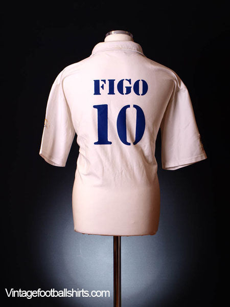 2001-02 Real Madrid Centenary Home Shirt Figo #10 XL Football Shirt