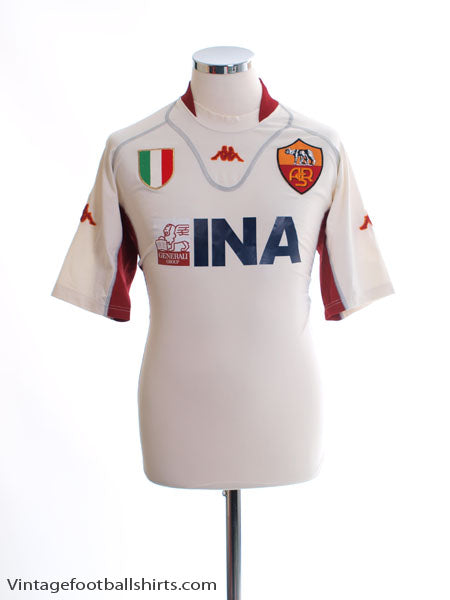 2001-02 Roma Away Shirt L Football Shirt