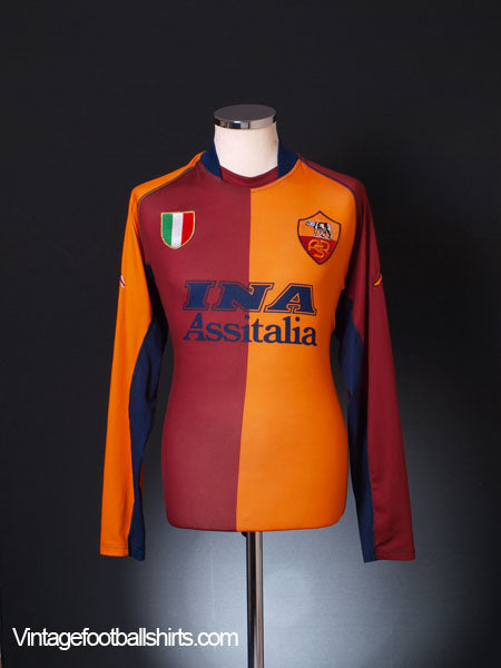 2001-02 Roma European Shirt L/S XXL Football Shirt