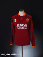 2001-02 Roma Home Shirt L/S XL Football Shirt
