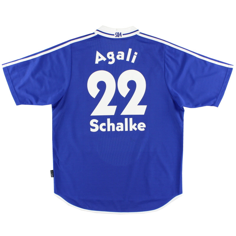 2001-02 Schalke Home Shirt Agali #22 L Football Shirt