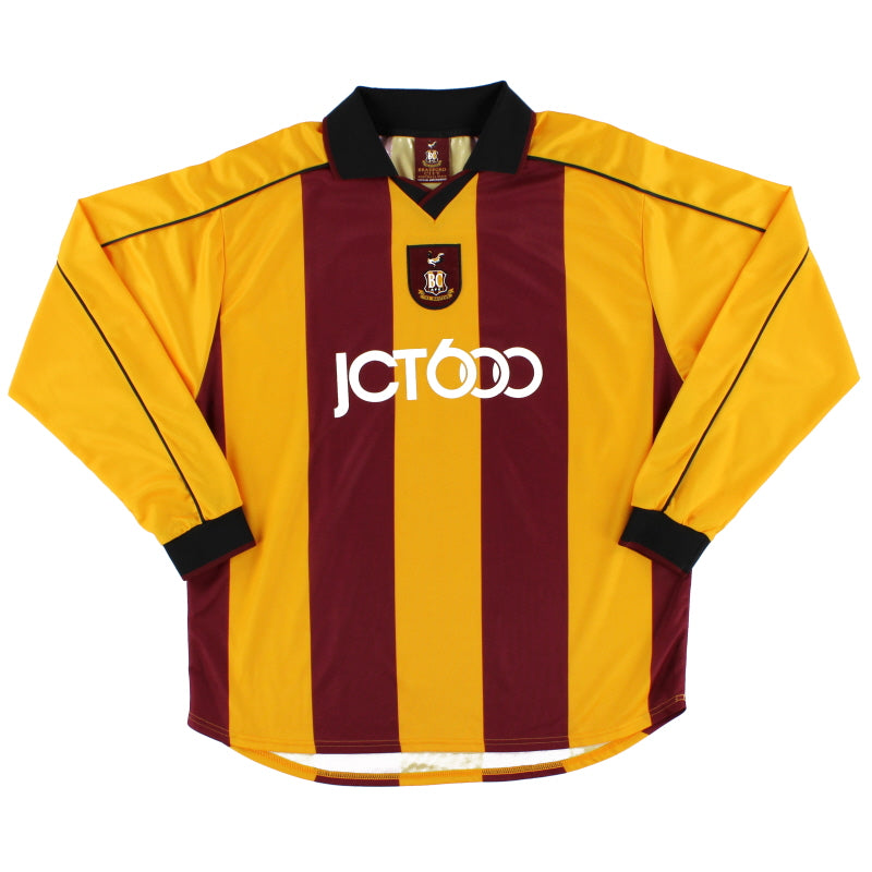 2001-03 Bradford City Home Shirt L/S *Mint* L Football Shirt