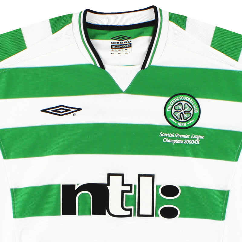 2001-03 Celtic Umbro 'Champions' Home Shirt XL | Vintage Football