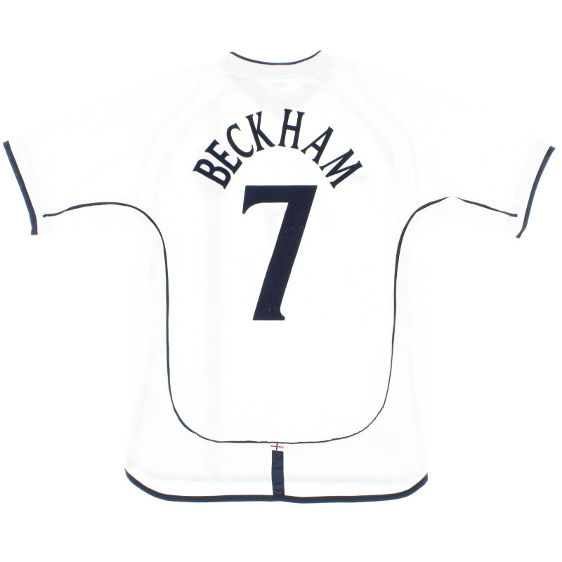 2001-03 England Home Shirt Beckham #7 L | Vintage Football Shirts