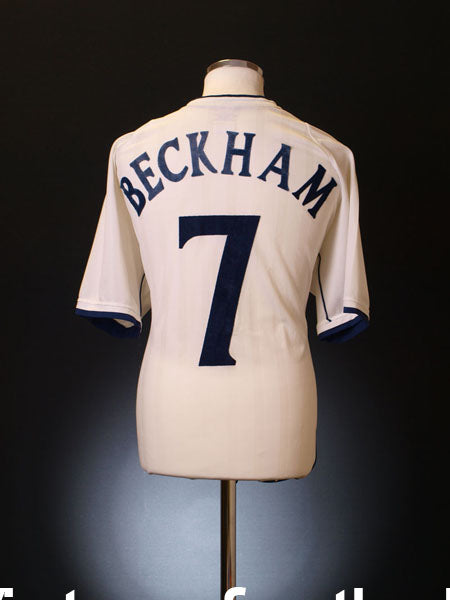2001-03 England Home Shirt Beckham #7 L | Vintage Football Shirts