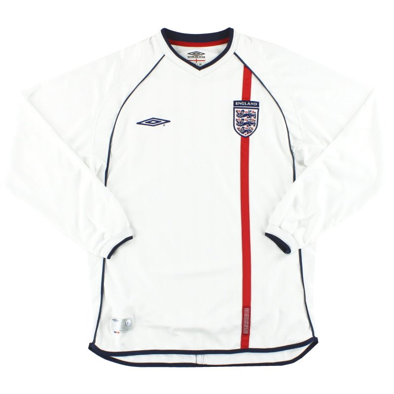 2001-03 England Umbro Home Shirt L/S M | Vintage Football Shirts