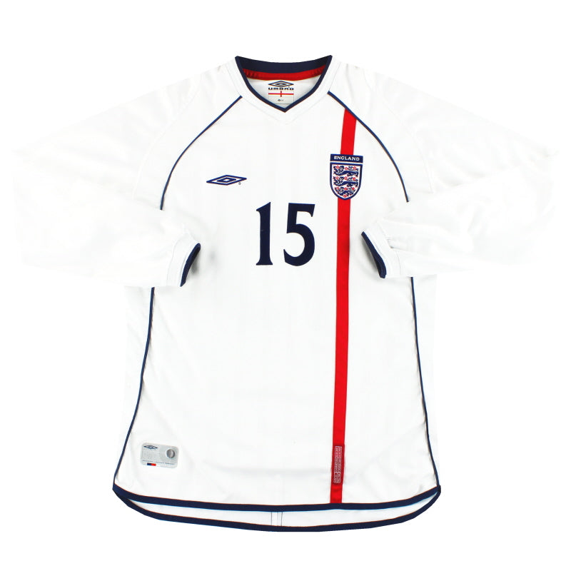 2001-03 England Umbro Womens Home Shirt #15 L/S L Football Shirt