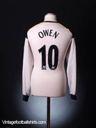 2001-03 Liverpool Away Shirt Owen #10 L/S *Mint* L Football Shirt