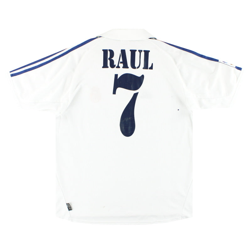 2001 Real Madrid adidas Home Shirt Raul #7 L | Vintage Football Shirts