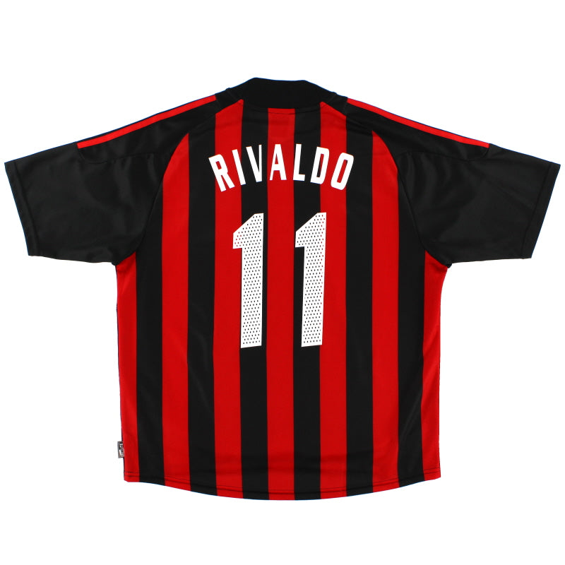 2002-03 AC Milan Home Shirt Rivaldo #11 *Mint* XL | Vintage