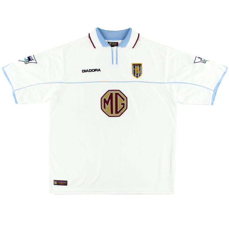 2002-03 Aston Villa Diadora Match Issue Away Shirt Alpay #5 XL