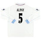 2002-03 Aston Villa Diadora Match Issue Away Shirt Alpay #5 L/S XL Football Shirt