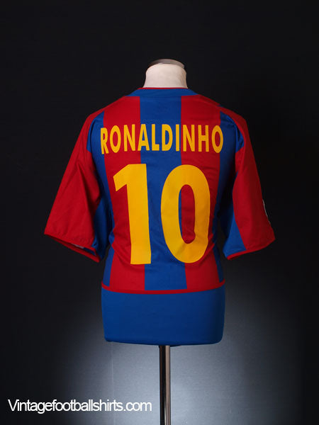Maillot FC Barcelona 2002 #10 Ronaldinho - Taille L - Bleu - Occasion