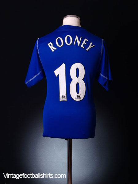 2002-03 Everton Home Shirt Rooney #18 XL Football Shirt