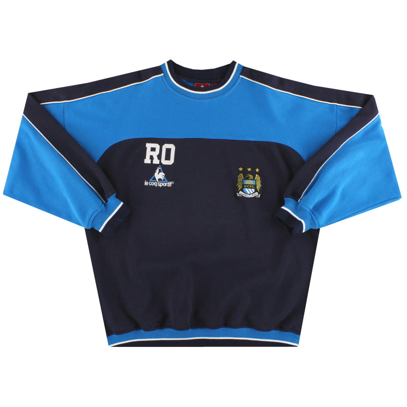 2002-03 Manchester City Le Coq Sportif Staff Worn Sweatshirt 'RO' M Sweatshirt