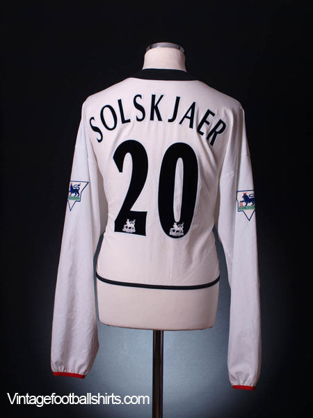 2002-03 Manchester United Away Shirt Solskjaer #20 L/S XXL Football Shirt