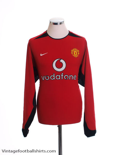 2002-03 Manchester United Home Shirt Beckham #7 L/S Y | Vintage