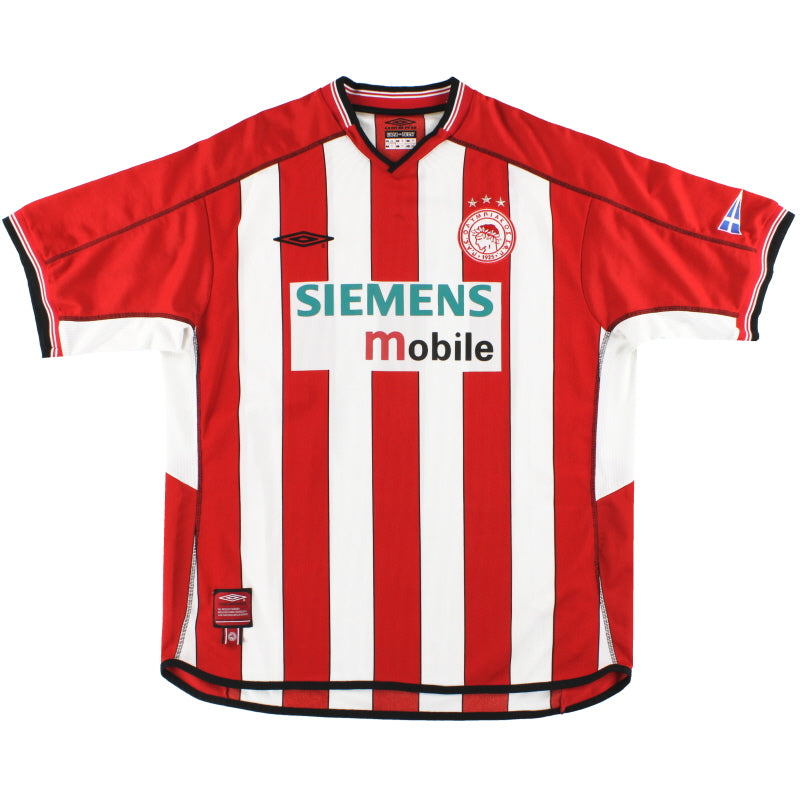 2002-03 Olympiakos Umbro Home Shirt XL Football Shirt