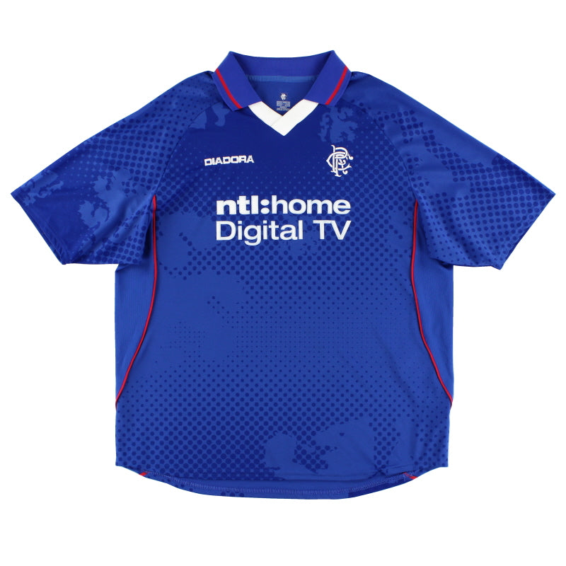 Maillot Domicile Rangers 2002/2003 Par Diadora – Taille XL, En Excellent état, Peu Porté