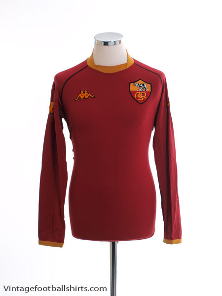 2002-03 Roma Home Shirt L/S L Football Shirt