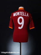 2002-03 Roma Home Shirt Montella #9 XL Football Shirt