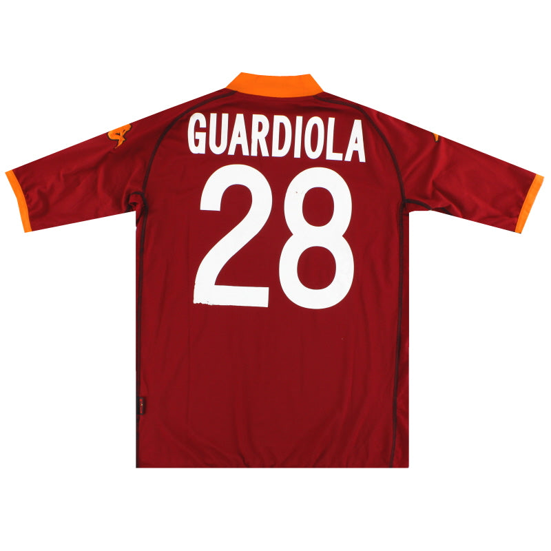 2002-03 Roma Kappa Home Shirt Guardiola #28 XL Football Shirt